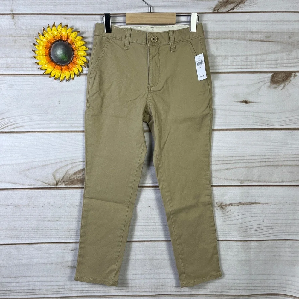 GAP Kids Khaki Chino Pants Straight Leg‎ Casual Trousers Size 7 Boys Girls